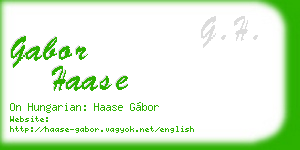 gabor haase business card